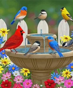 Colorful Birds And Gardens Diamond Painting