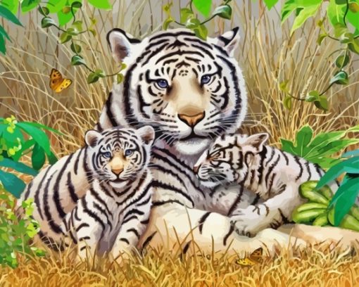 Cool Tiger Family Diamond Painting