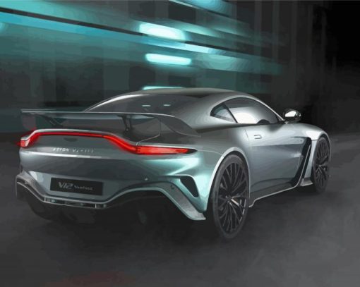 Cool Grey Aston Martin Vantage Diamond Painting