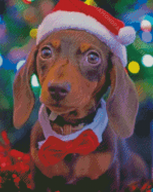 Cute Christmas Dog Diamond Painting