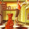 Dog In Kitchen Diamond Painting