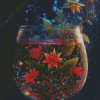 Floral Glass Cup Diamond Painting