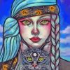 Girl And Cat Diamond Painting