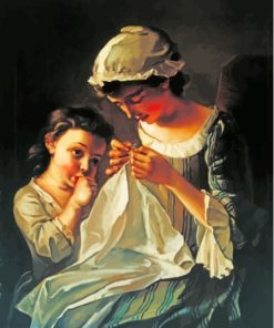 Girl Sewing Diamond Painting