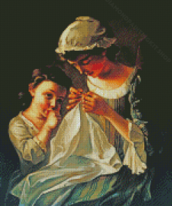 Girl Sewing Diamond Painting