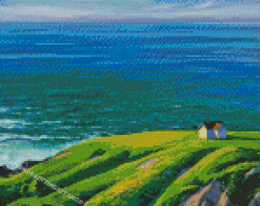 Lonely Home On Hill Diamond Painting