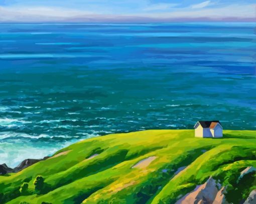 Lonely Home On Hill Diamond Painting