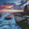 North Shore Rocks Minnesota Sunset Diamond Painting