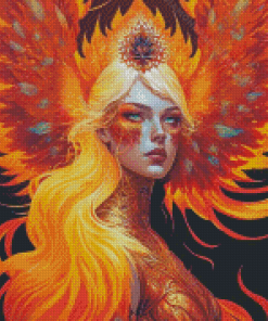 Orange Phoenix Queen Diamond Painting