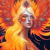 Orange Phoenix Queen Diamond Painting