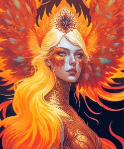 Orange Phoenix Queen Diamond Painting