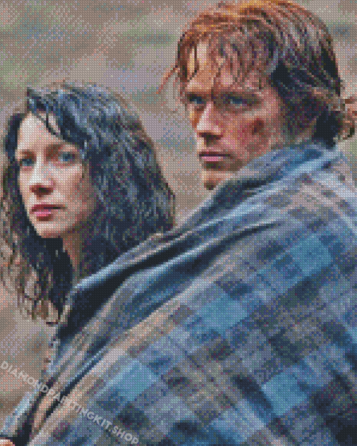 Outlander Jamie And Claire Diamond Painting