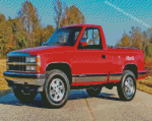 Red 1990 Chevy Diamond Painting