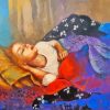 Sleepy Woman On Bed Diamond Painting