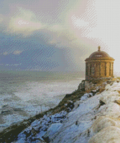 Snow In Mussenden Temple Diamond Painting