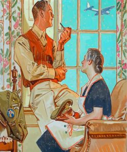 Soldier At Home Joseph Christian Leyendecker Diamond Painting