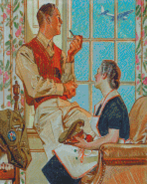 Soldier At Home Joseph Christian Leyendecker Diamond Painting