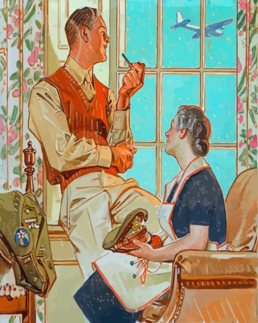 Soldier At Home Joseph Christian Leyendecker Diamond Painting