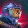 Space Astronaut Chimp Art Diamond Painting