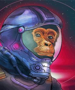 Space Astronaut Chimp Art Diamond Painting