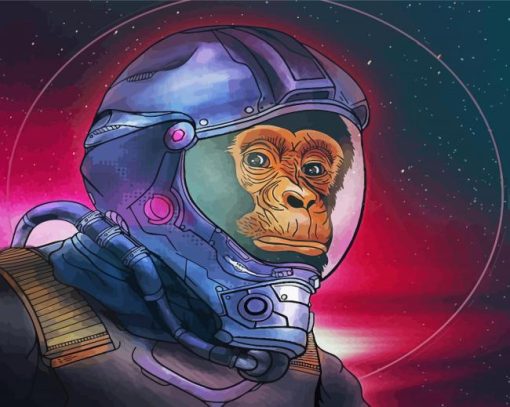 Space Astronaut Chimp Art Diamond Painting