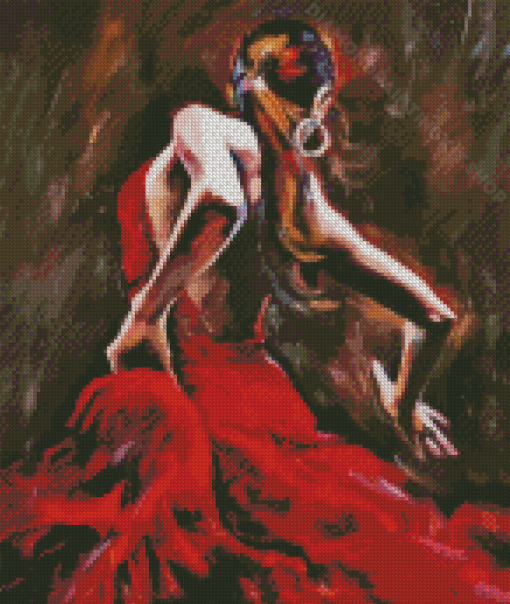 Spanish Flamenco Woman Dancer Diamond Painting