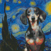 Starry Night Dachshund Diamond Painting