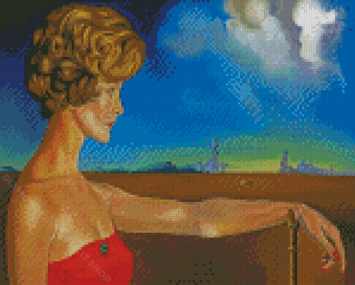 Vintage Woman Surrealist Landscape Diamond Painting