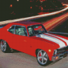 White Red 70s Car Diamond Painting