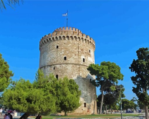 White Tower In Thessaloniki Diamond Painting