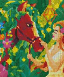 Woman And Horse Diamond Painting