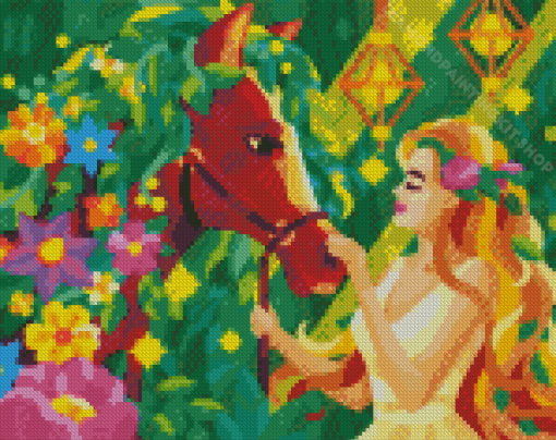 Woman And Horse Diamond Painting