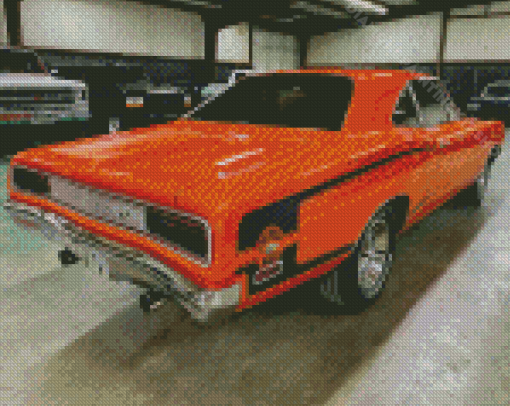 1970 Super Bee Car Hemi Orange Diamond Painting