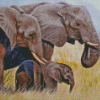 3 Elephants Family Diamond Painting