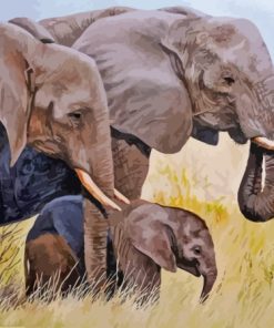 3 Elephants Family Diamond Painting