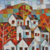 Abstract Autumn Houses Diamond Painting