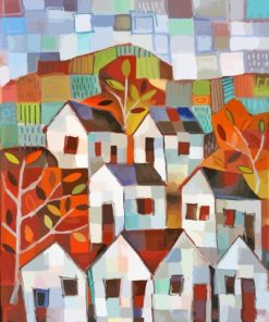 Abstract Autumn Houses Diamond Painting