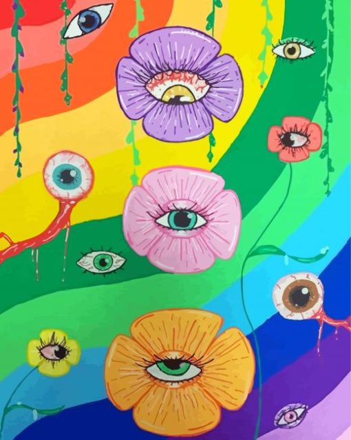 Aesthetic Flowers Eyes Diamond Painting