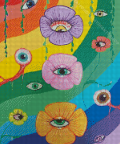 Aesthetic Flowers Eyes Diamond Painting