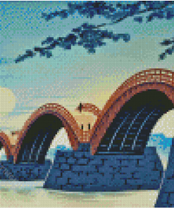 Aesthetic Kintai Bridge Diamond Painting