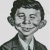 Back And White Alfred E Neuman Diamond Painting