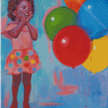 Black Girl With Balloon Diamond Painting