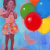 Black Girl With Balloon Diamond Painting