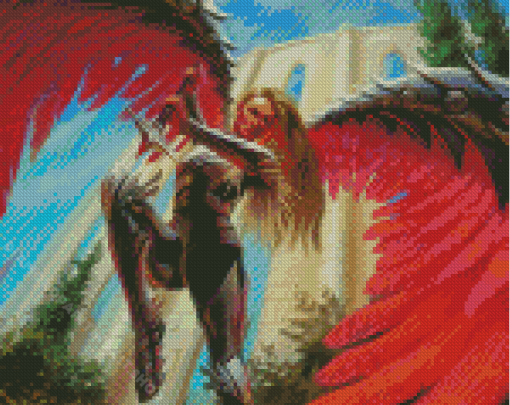 Blonde Warrior Angel Diamond Painting