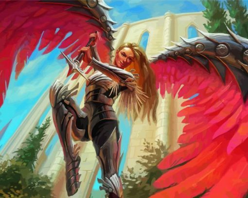 Blonde Warrior Angel Diamond Painting