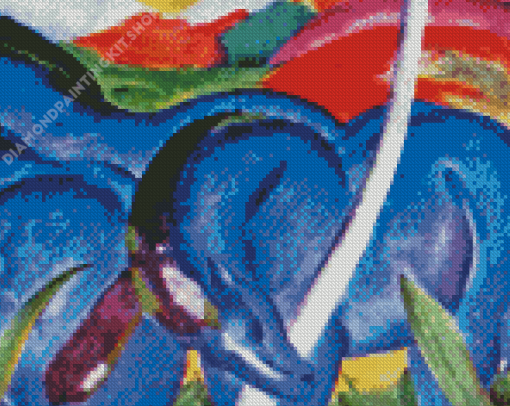 Blue Horses By Franz Marc Diamond Painting