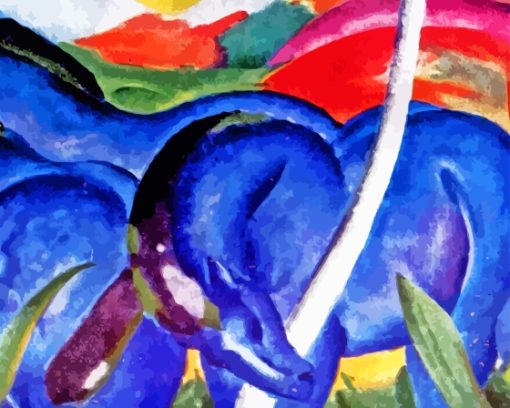 Blue Horses By Franz Marc Diamond Painting