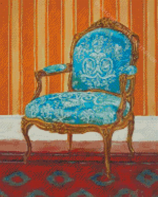 Blue Antique Chair Diamond Painting