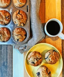 Blueberry Muffins And Coffee Cup Diamond Painting