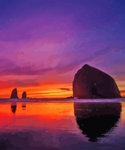 Cannon Beach Sunset Oregon Diamond Painting